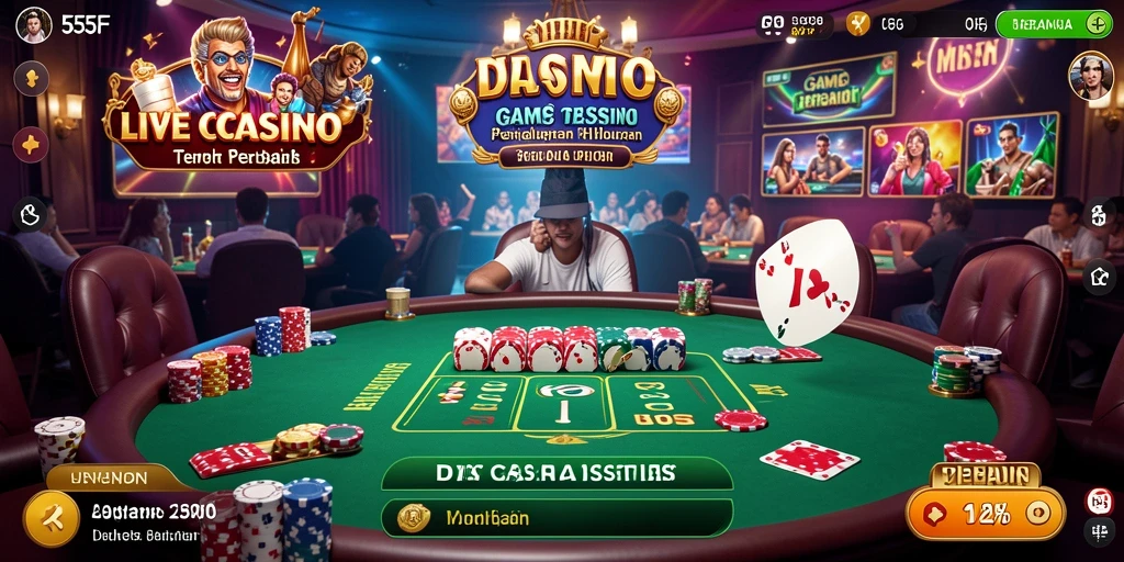 Tampilan gameplay Live Casino 555F yang menarik dan menantang.