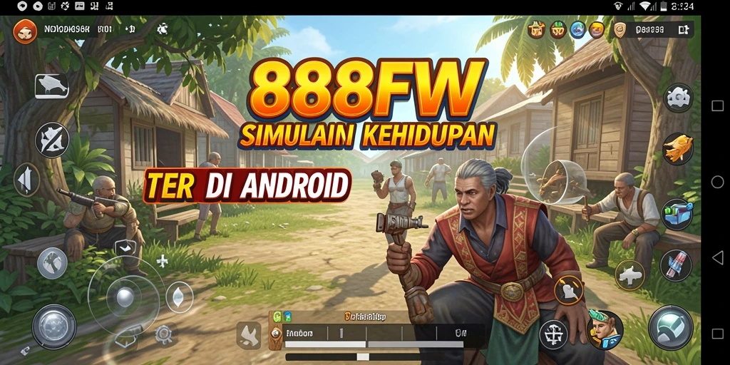 Tangkapan layar menunjukkan gameplay mendalam dan interaktif dalam 888FW.
