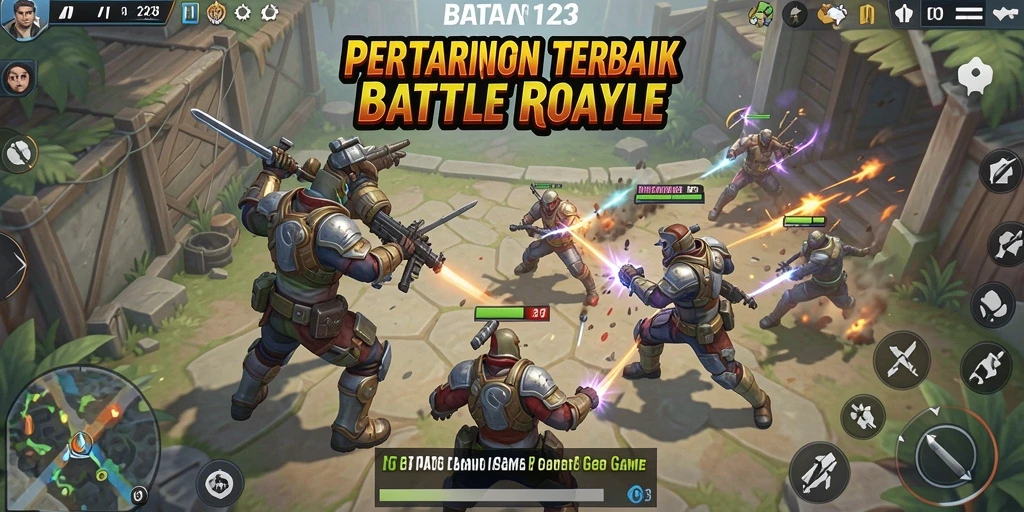 Tampilan seru gameplay BATA123 dalam pertempuran Battle Royale.