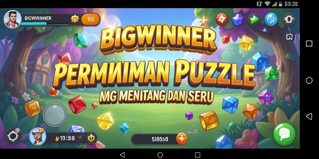 Screenshot gameplay BIGWINNER menampilkan tantangan puzzle yang menarik.