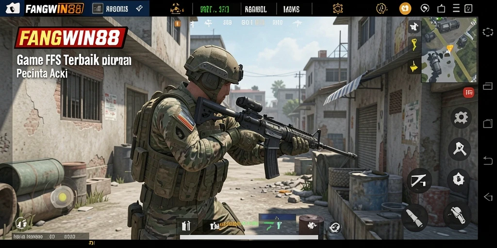 Screenshot gameplay FANGWIN88 yang menampilkan aksi tembak-menembak dinamis.