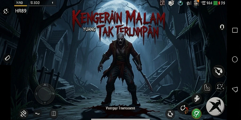 Menggambarkan suasana menegangkan dalam gameplay HR89 yang menyeramkan.