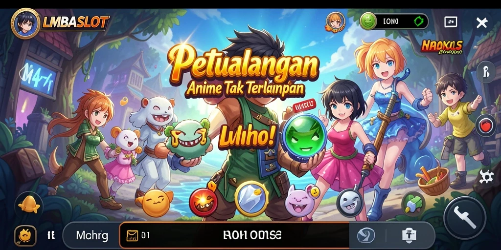 Tampilan gameplay yang memukau dalam LMBASLOT dengan karakter anime.