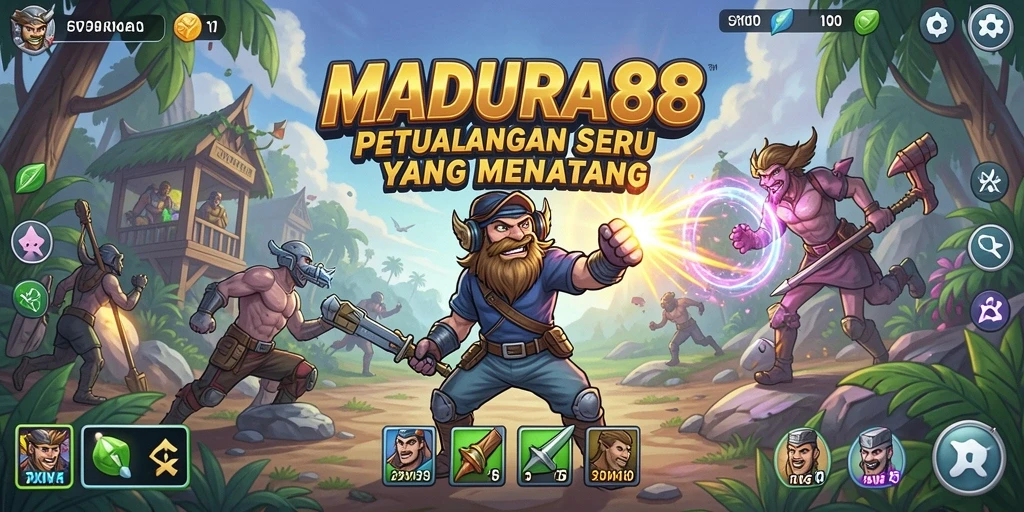 Screenshot utama MADURA88 menampilkan aksi petualangan yang mendebarkan.