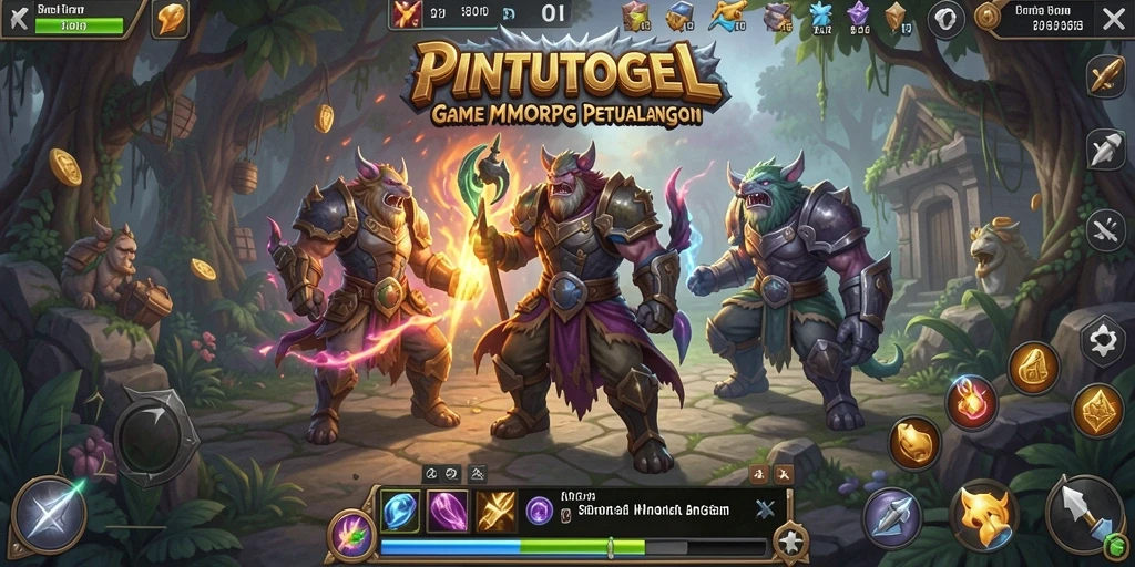 Tampilan penuh aksi dari gameplay PINTUTOGEL MMORPG.