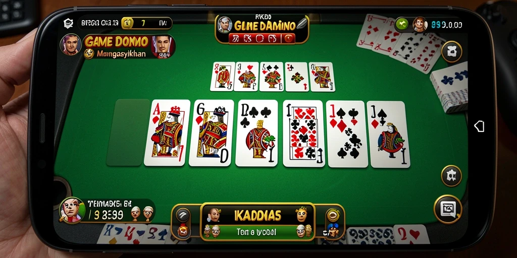 Tampilan gameplay seru dengan pemain bersaing di papan Domino.