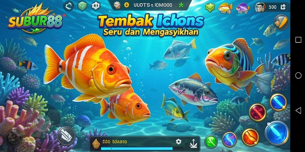 Tampilan gameplay Tembak Ikan yang seru di SUBUR88.