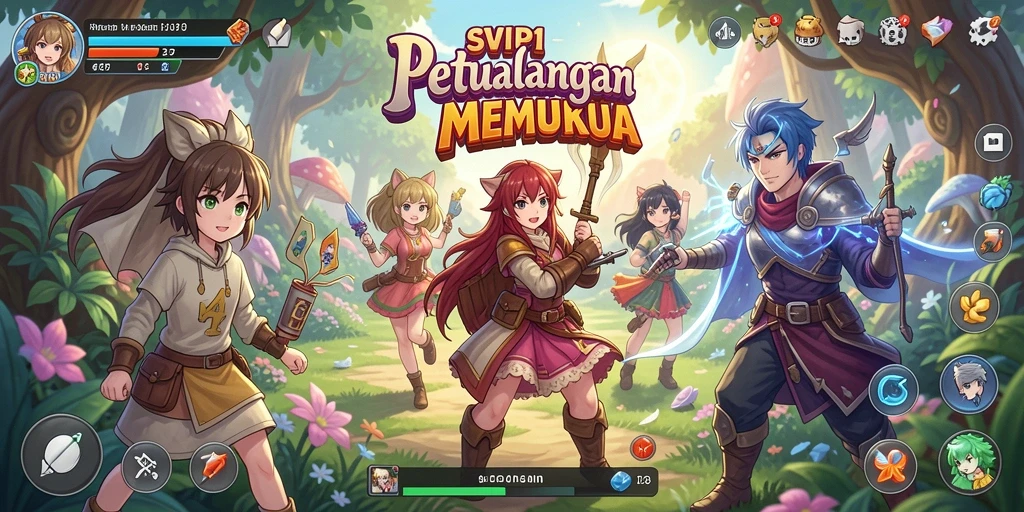 Tampilan menawan dari gameplay anime yang seru dan penuh warna.