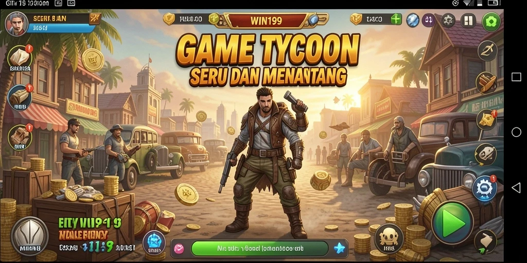 Tampilan gameplay yang menarik dan strategi bisnis yang menantang.